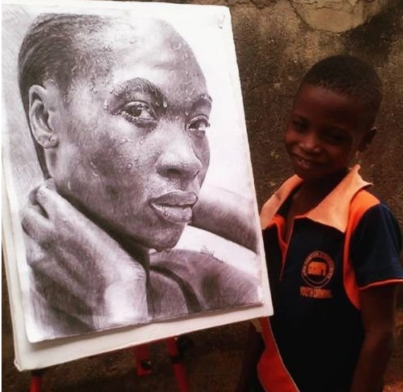 11 year old Nigerian Boy, creating wonders in hyperreal drawings