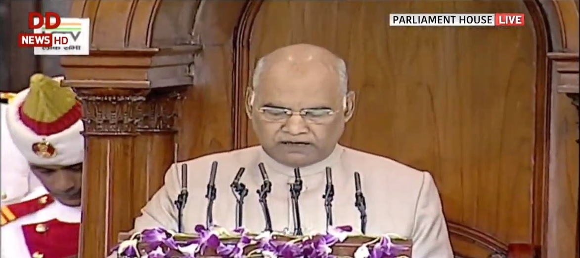 संसद के संयुक्त सदन में राष्ट्रपति का अभिभाषण, कहा- लोगों ने मजबूत भारत के लिए किया वोट