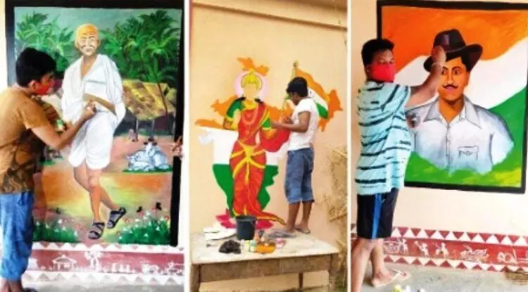 ओडिशा: क्वारंटाइन के दौरान प्रवासियों ने पेश की मिसाल, स्कूल की दीवारों पर बनायी खूबसूरत पेटिंग