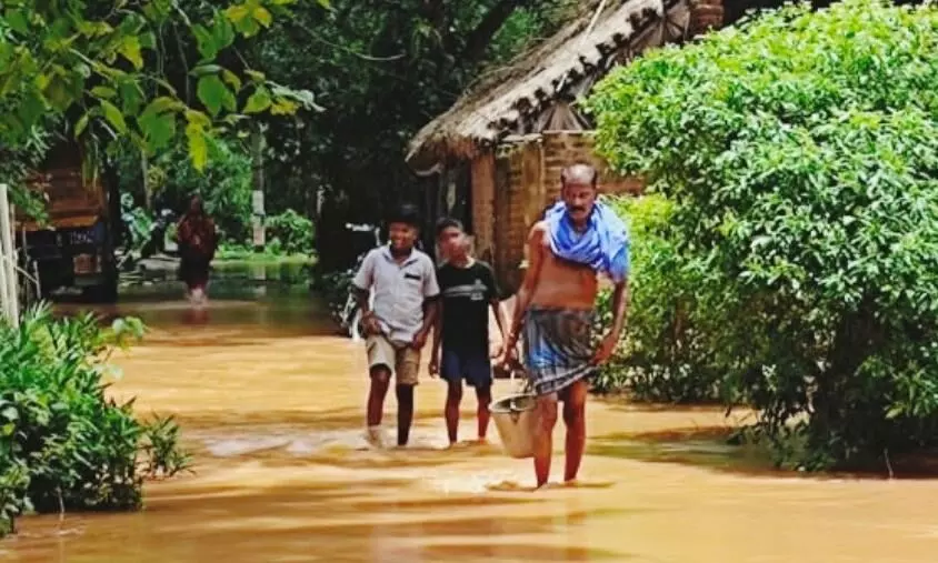ओडिशा: एक हफ्ते से लगातार हो रही बारिश और बाढ़ से 12 जिलों में ठहर गई है लाखों लोगों की ज़िंदगी