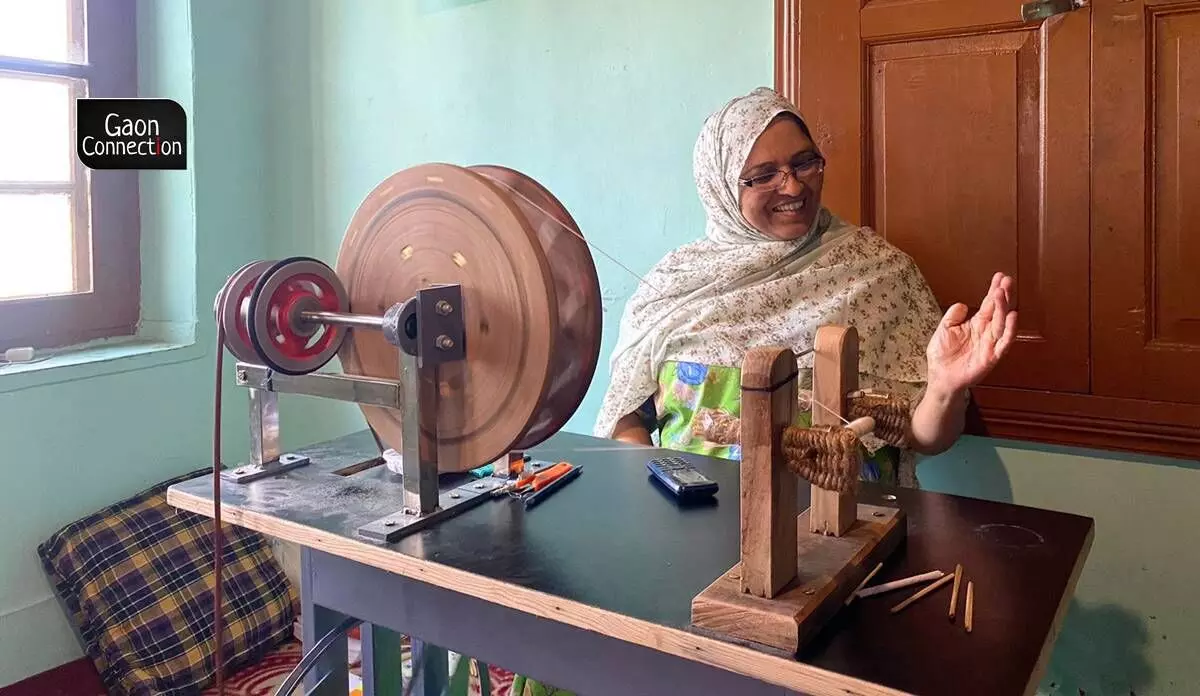 A modern avatar of the charkha is helping Kashmiri women make a living through spinning yarns