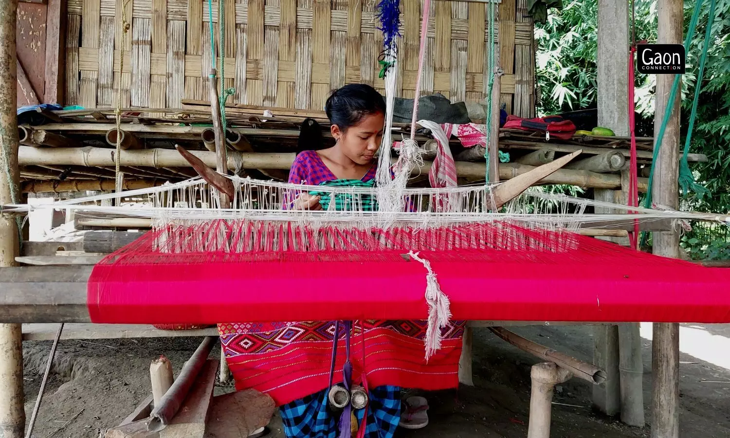 The Mising tribe women keep alive the Assamese tradition of weaving on bamboo looms