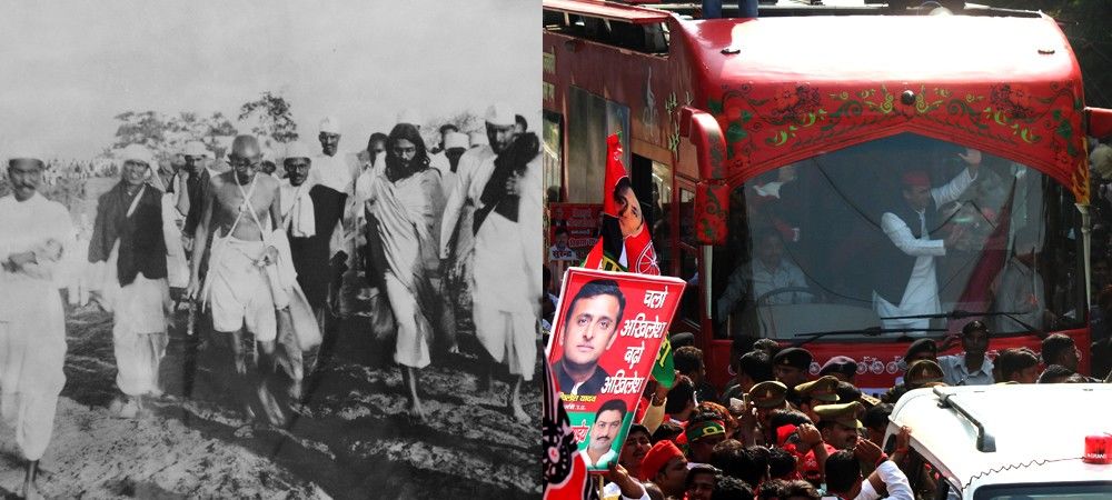 यात्राओं के 84 साल: दांडी मार्च से अखिलेश की समाजवादी विकास रथयात्रा तक