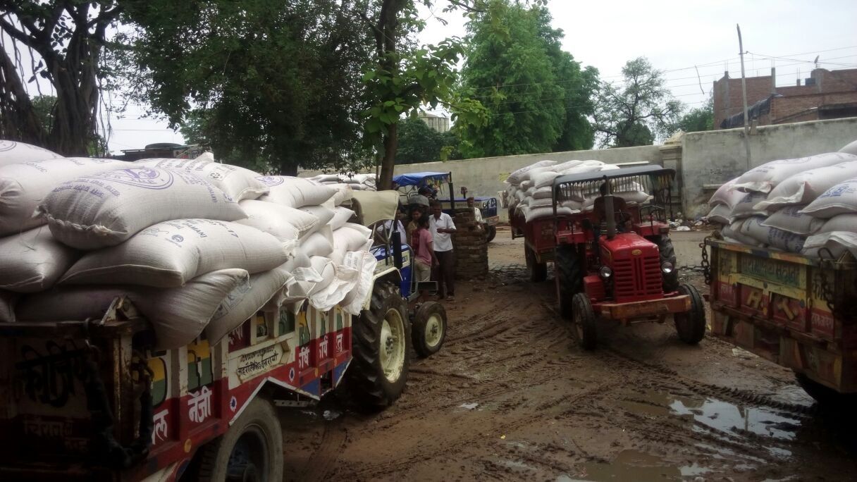 कन्नौज : एसडीएम ने पकड़ा हजारों बोरी गेहूं और चावल 
