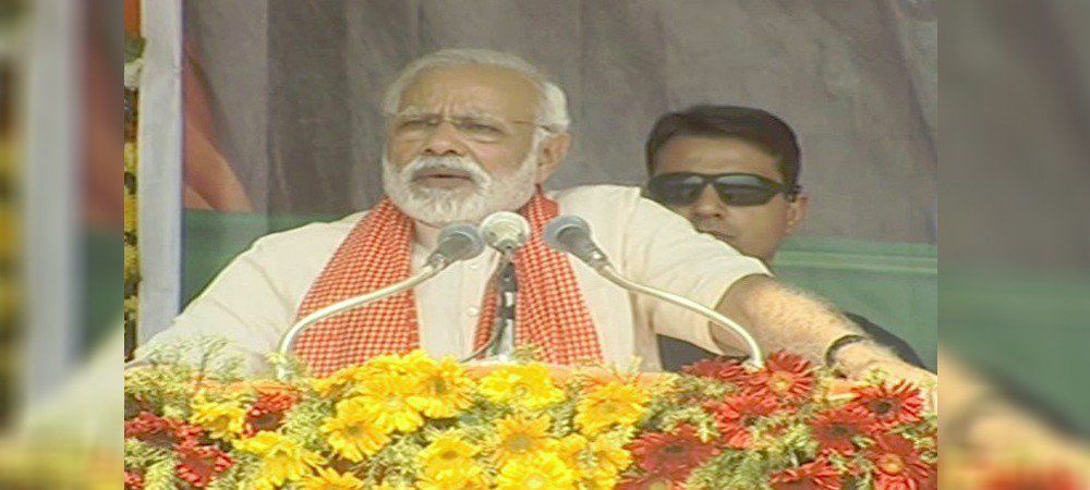 मिर्ज़ापुर रैली में प्रधानमंत्री नरेन्द्र मोदी ने कहा, 11 मार्च को सपा, बसपा और कांग्रेस को लगेगा करंट 