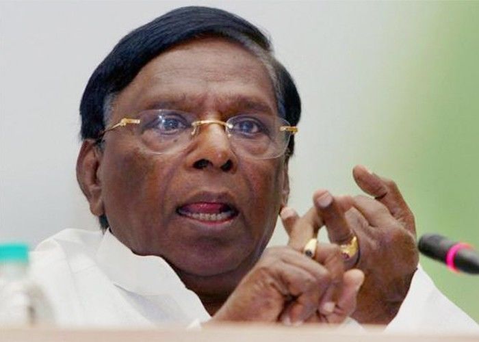 नारायणसामी ने पुडुचेरी में सरकार बनाने का दावा पेश किया