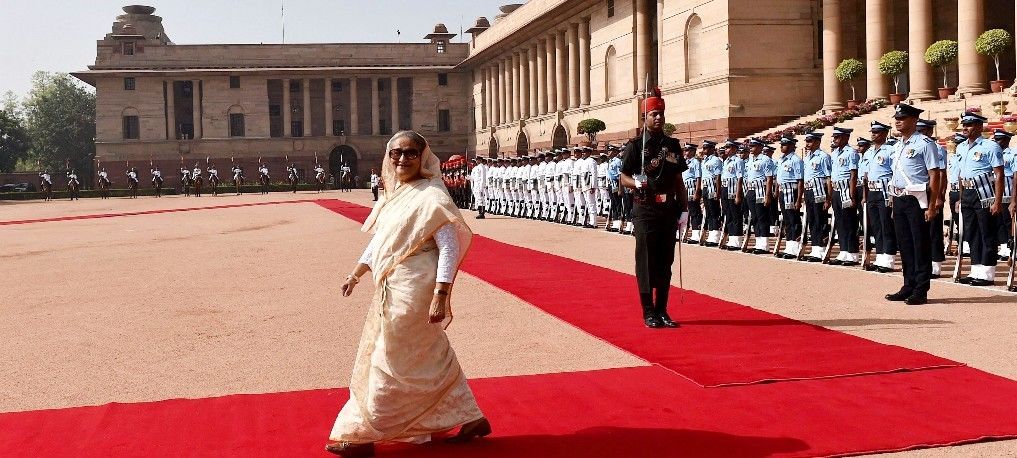 बांग्लादेश की प्रधानमंत्री शेख हसीना का राष्ट्रपति भवन में औपचारिक स्वागत