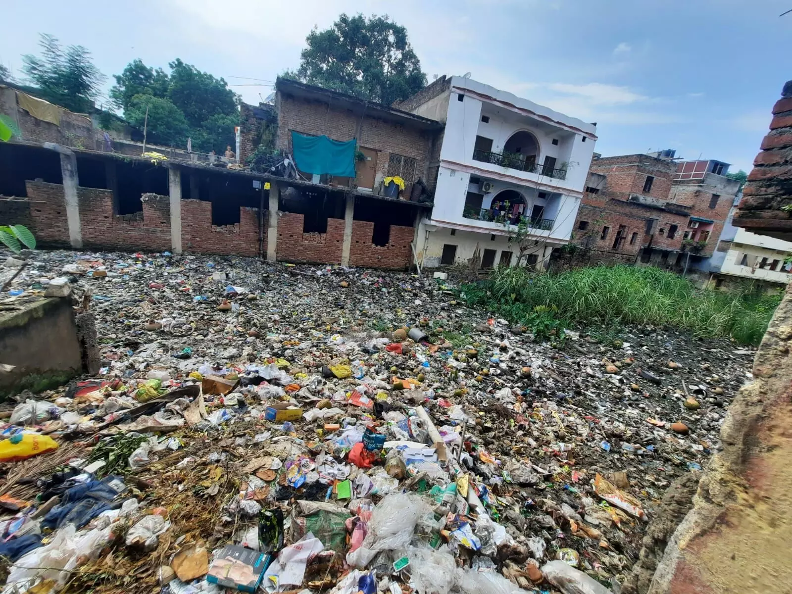 बीएचयू के आसपास की कॉलोनियों में गंदगी।