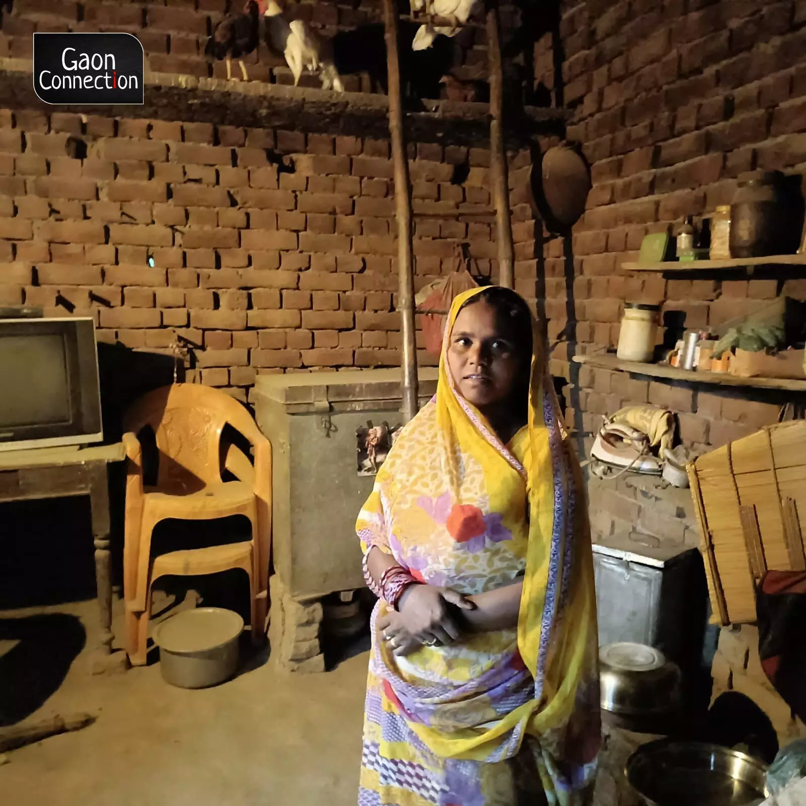 Rita Banwasi at her home in Varanasi. She gets 10 kg of rice and wheat every month under the Pradhan Mantri Garib Kalyan Anna Yojana. Photo by: Ankit Singh