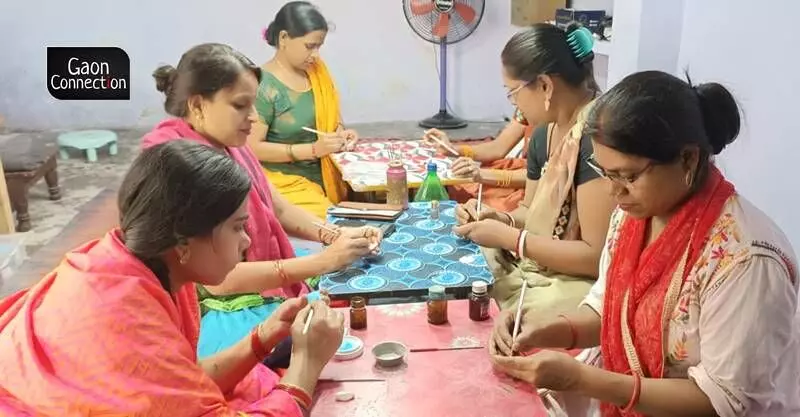 Gulabi Meenakari work has turned out to be a source of income to more than 200 women in the city. Gulabi Meenakari work has turned out to be a source of income to more than 200 women in the city.
