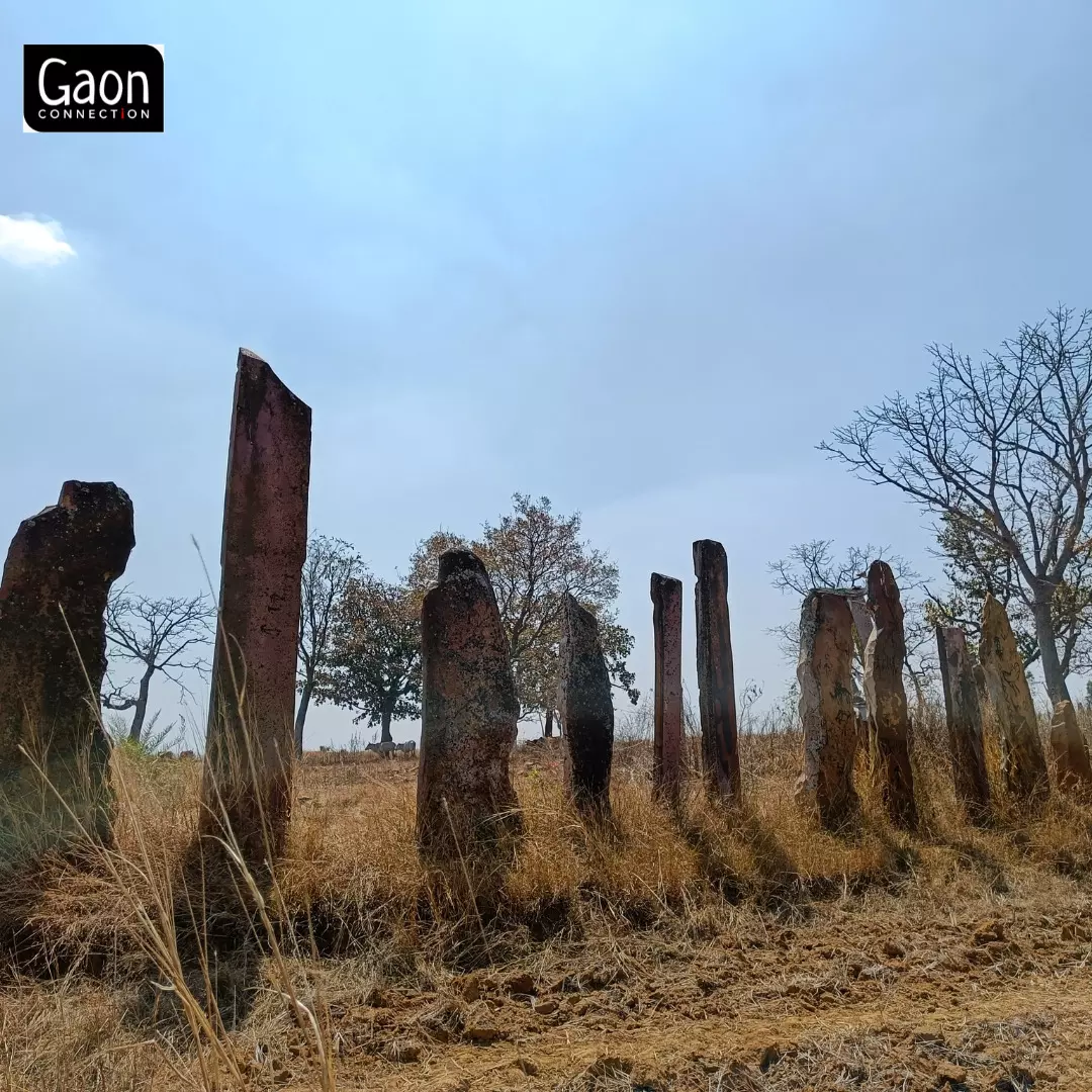 Memory pillars built by different tribes in Bastar for the departed. Memory pillars built by different tribes in Bastar for the departed.