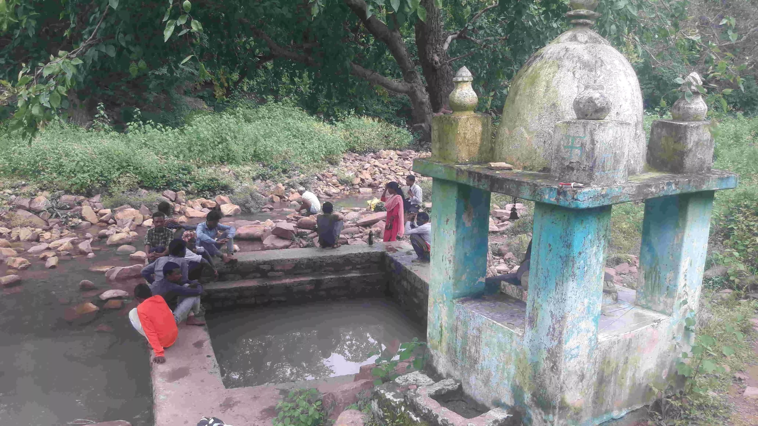 The jhiriya is the sole drinking water source of these villagers. The jhiriya is the sole drinking water source of these villagers.