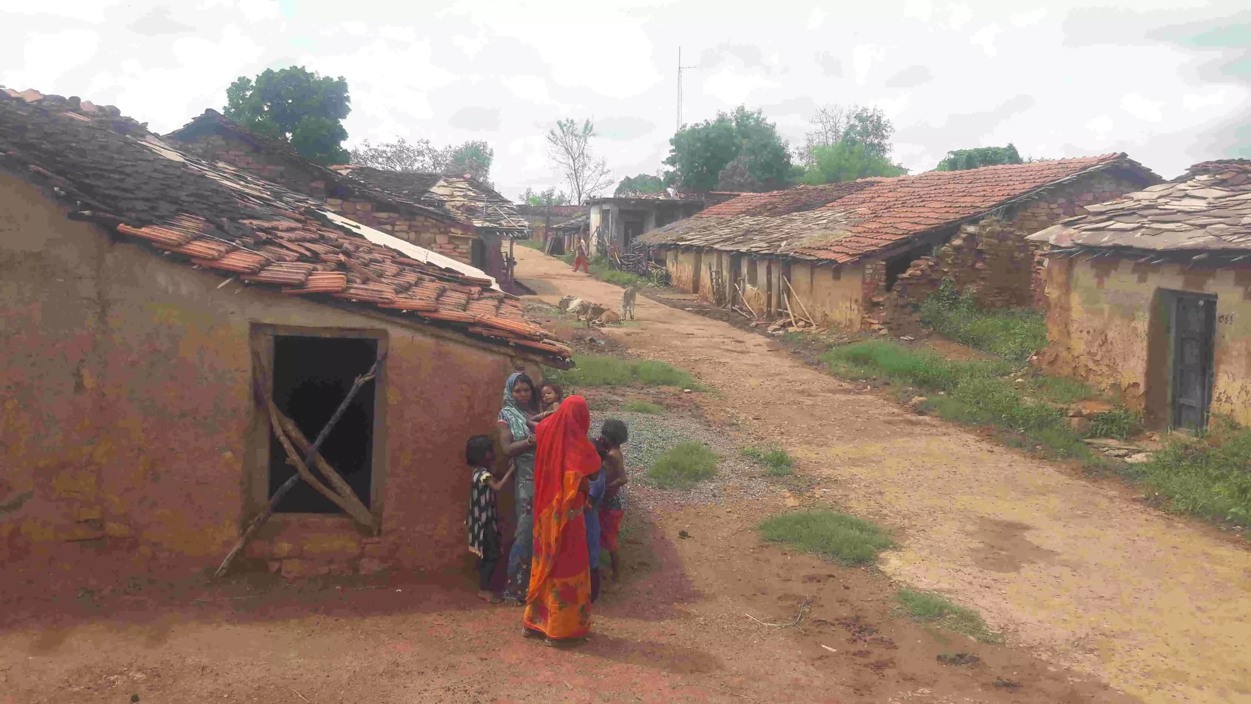 No vehicles can come to the village as the roads are terrible. No vehicles can come to the village as the roads are terrible.