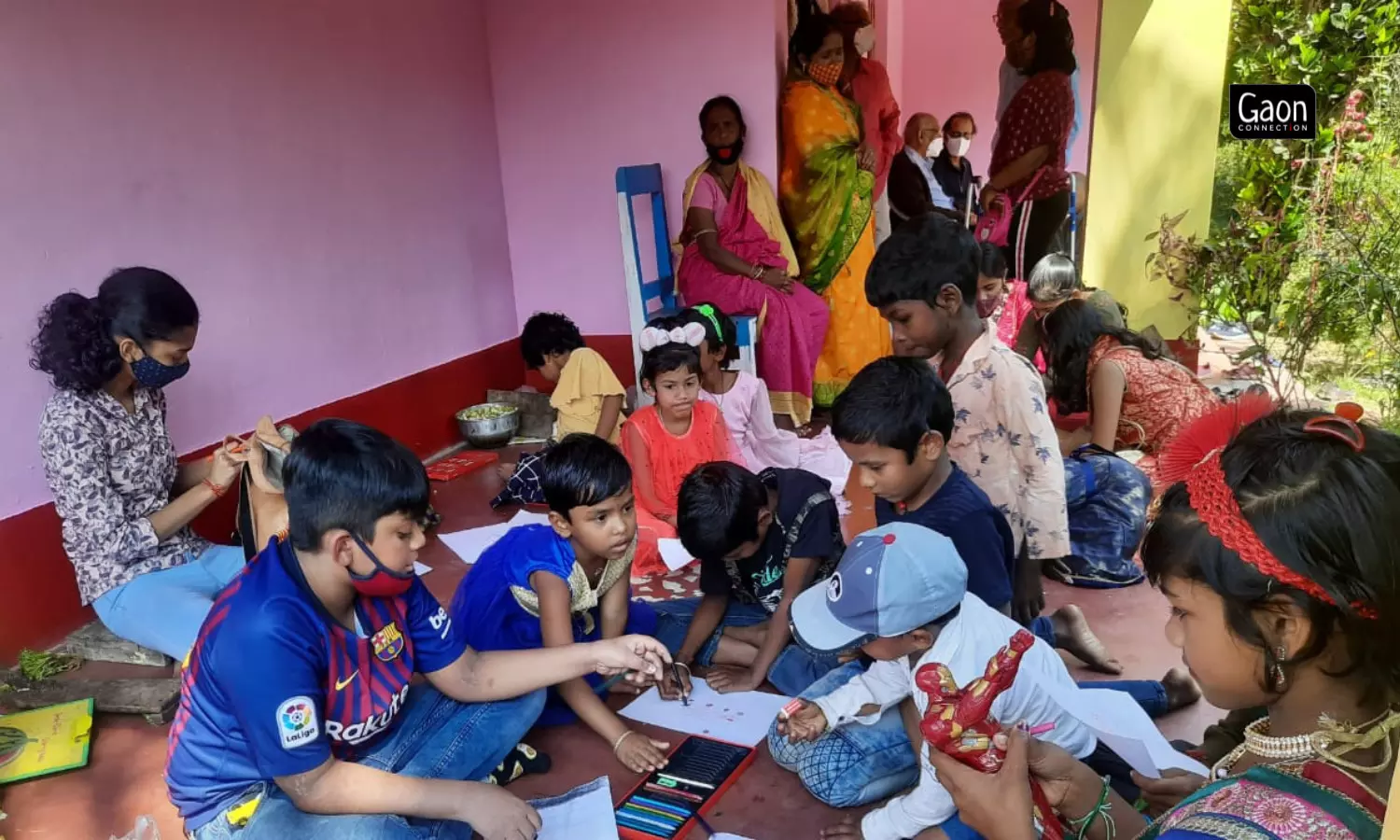 Prafulla Mohanti has set up the art class in his two-storied home in Nanpur. Prafulla Mohanti has set up the art class in his two-storied home in Nanpur.