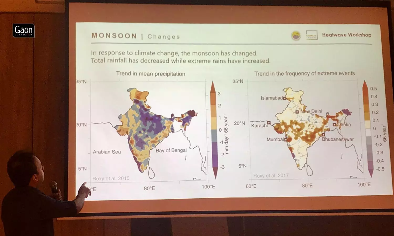 In the past 70 years (1950 onwards), there has been a significant reduction in total monsoon rainfall in the Indo-Gangetic basin and central India. In the past 70 years (1950 onwards), there has been a significant reduction in total monsoon rainfall in the Indo-Gangetic basin and central India.