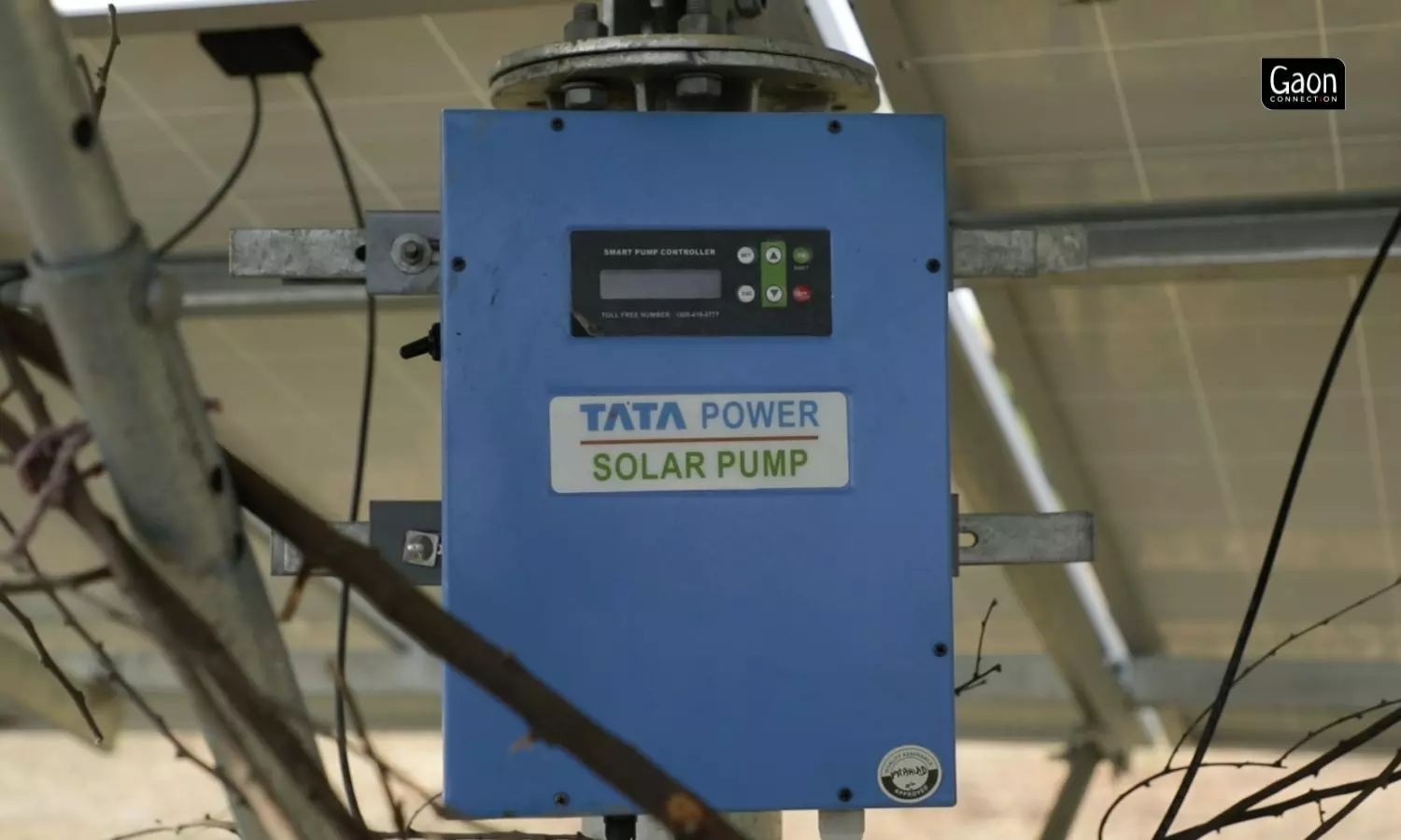 A solar meter on Laxmi Devis farm in Tindouli village, Mahoba, Uttar Pradesh. A solar meter on Laxmi Devis farm in Tindouli village, Mahoba, Uttar Pradesh.