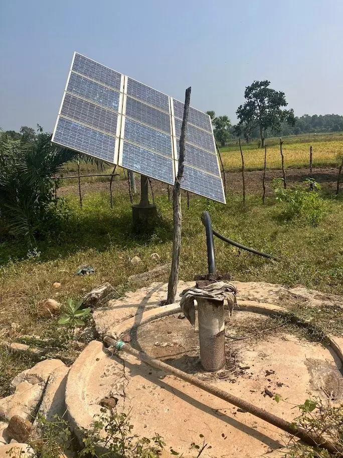 Chhattisgarh leads the country in the highest area irrigated, over 150,000 hectares, using solar pumps, according to the data available with the Ministry of New and Renewable Energy. Chhattisgarh leads the country in the highest area irrigated, over 150,000 hectares, using solar pumps, according to the data available with the Ministry of New and Renewable Energy.