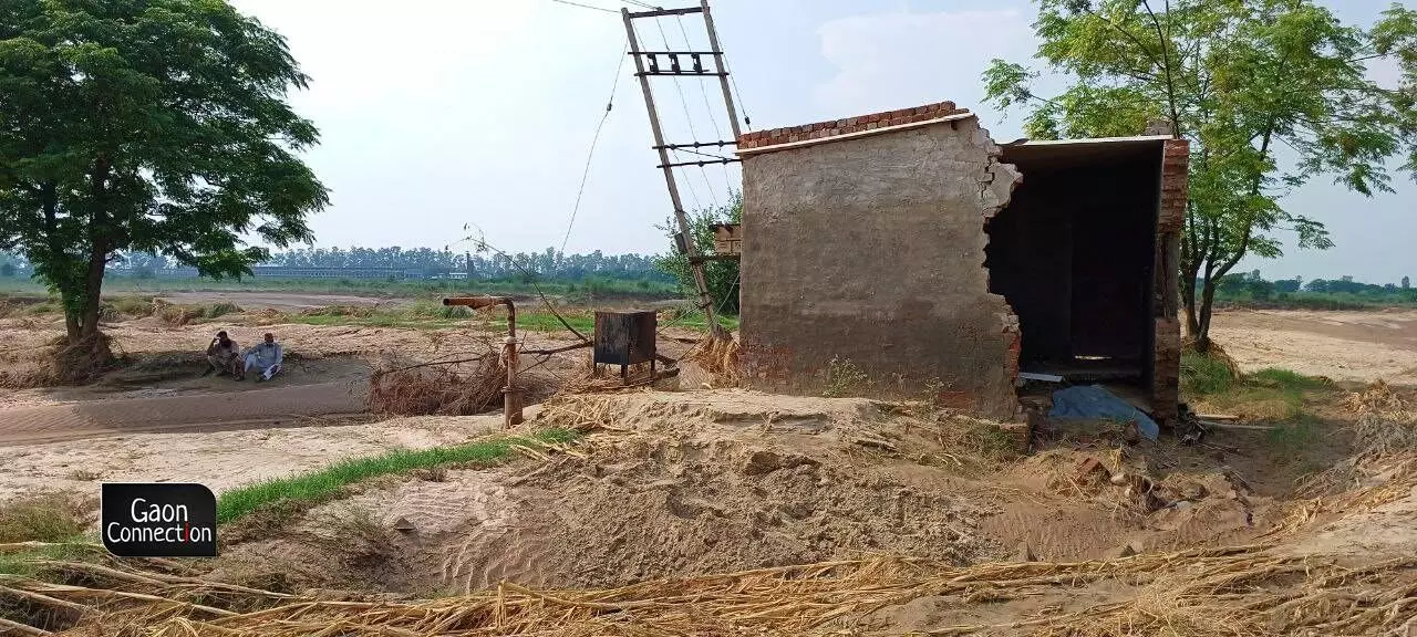 The paddy is all washed away and the most fertile layer of the soil is eaten away by the river. The paddy is all washed away and the most fertile layer of the soil is eaten away by the river.