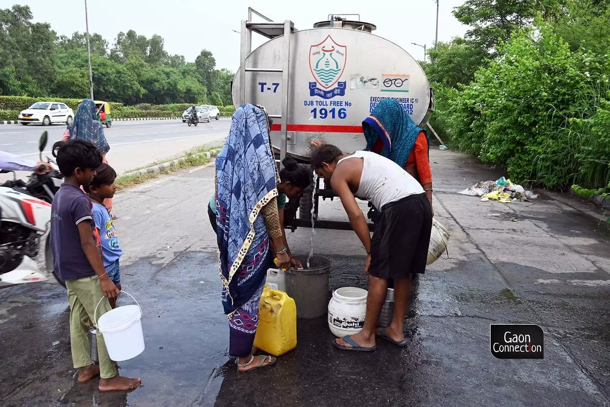The water tankers from Delhi Jal Board ensure that the displaced population at the shelters get water for their daily needs. The water tankers from Delhi Jal Board ensure that the displaced population at the shelters get water for their daily needs.