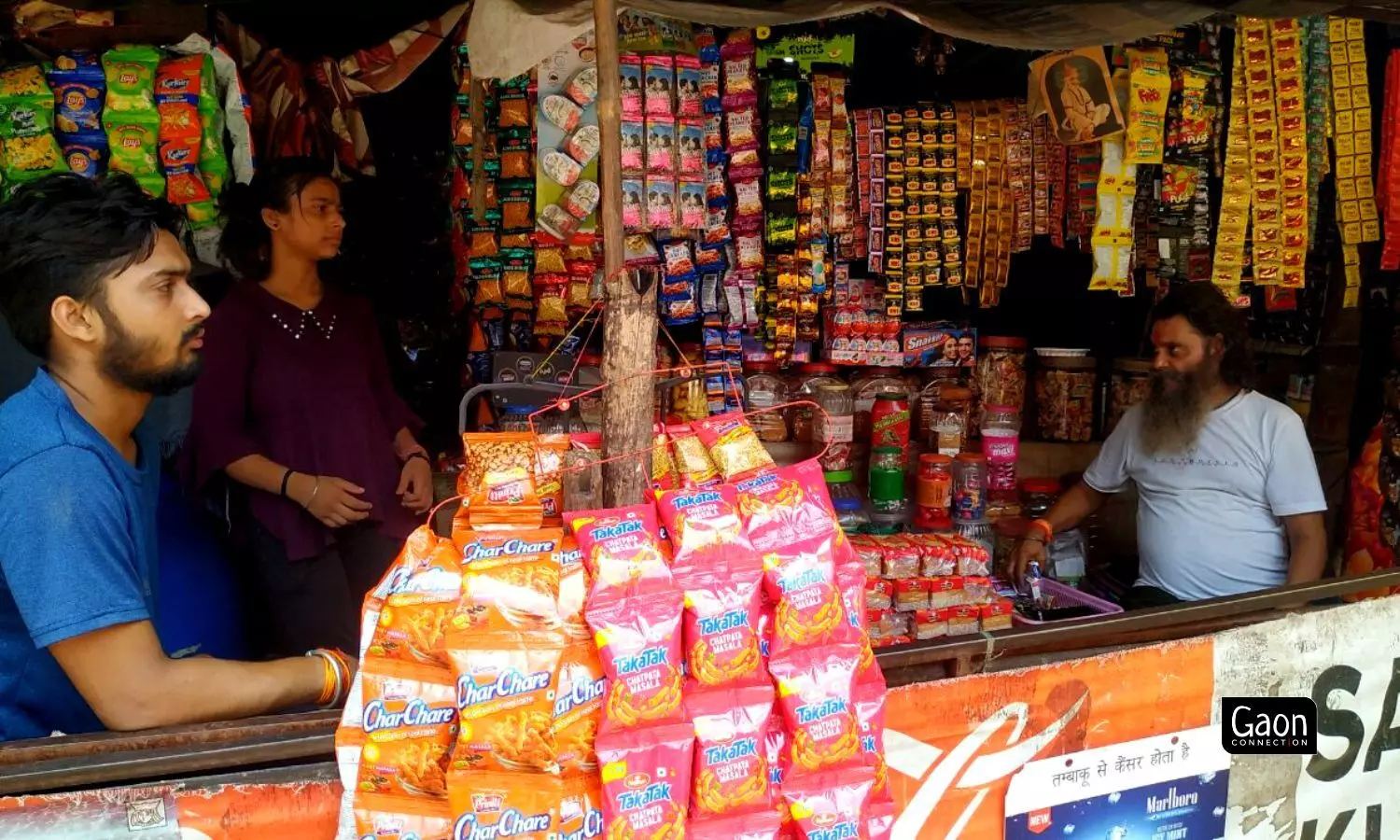 Just outside her kaccha home, her father, Satish Kumar Chauhan, runs a tea stall. Just outside her kaccha home, her father, Satish Kumar Chauhan, runs a tea stall.