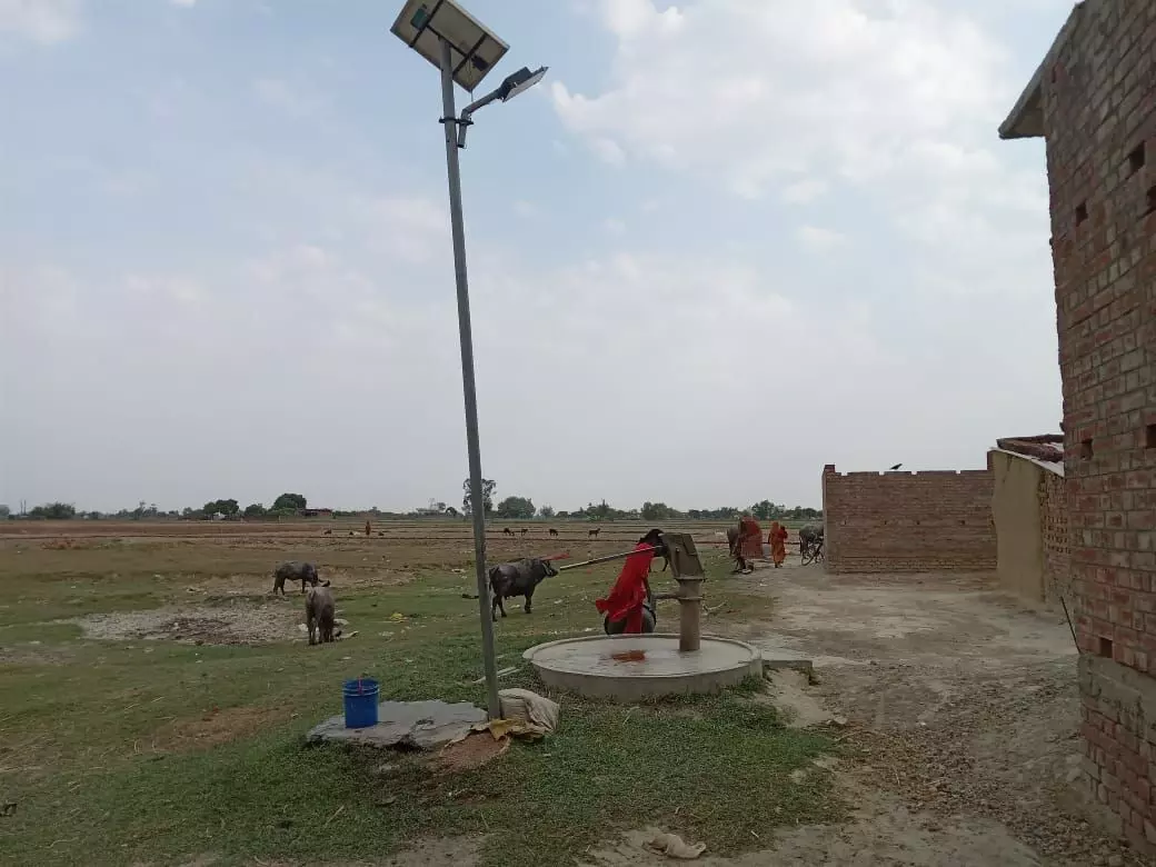 The solar powered street lights have not been working for the last five years in the village. The solar powered street lights have not been working for the last five years in the village.
