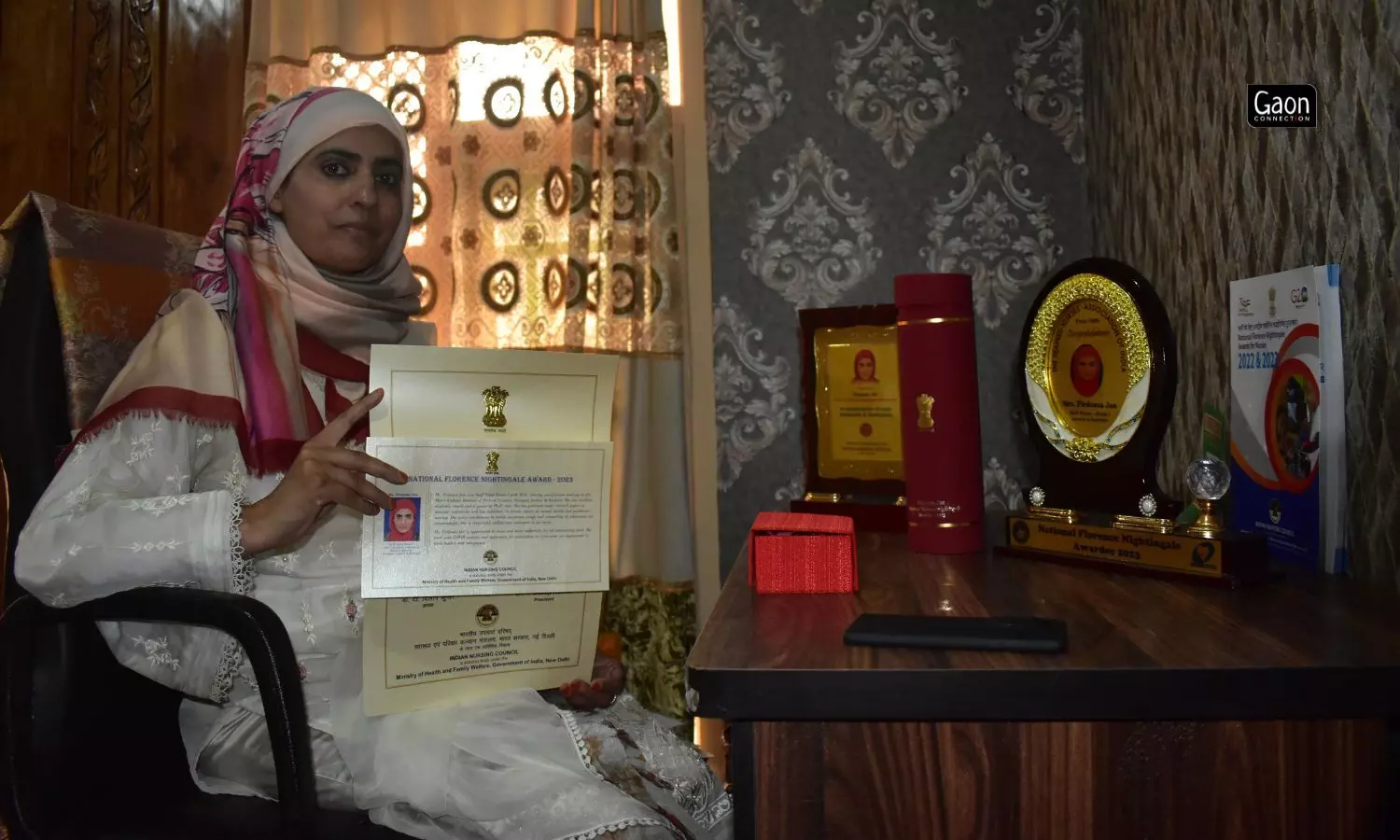 For her outstanding commitment to enhancing healthcare services in Kashmir, Firdousa Jan, a healthcare worker in Srinagar, J&K, was awarded the prestigious National Florence Nightingale Award in June 2023. For her outstanding commitment to enhancing healthcare services in Kashmir, Firdousa Jan, a healthcare worker in Srinagar, J&K, was awarded the prestigious National Florence Nightingale Award in June 2023.