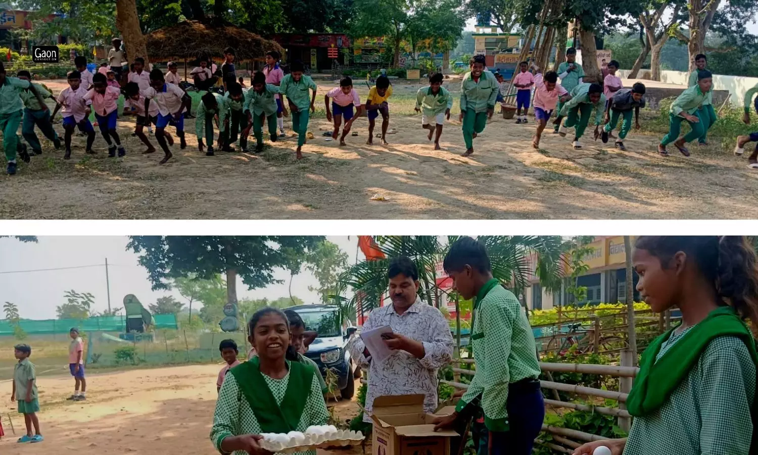 The children won seven eggs as a prize for running seven consecutive days. The children won seven eggs as a prize for running seven consecutive days.