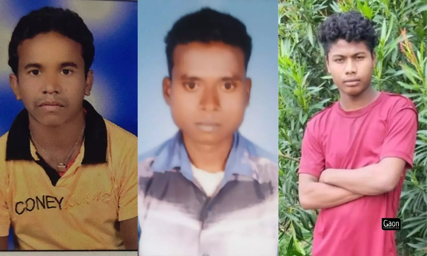 Migrant workers stuck in the tunnel. (R) Ravindra Nayek, (M) Gunodhar Nayek, (L) Ranjit Nayek. Migrant workers stuck in the tunnel. (R) Ravindra Nayek, (M) Gunodhar Nayek, (L) Ranjit Nayek.