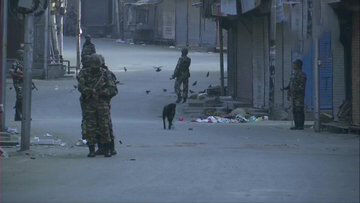 Security was tightened in Srinagar in view of  imposition of Section 144 from Sunday midnight. Pic: ANI 