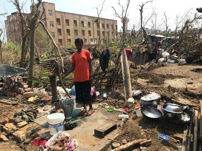 All that is left of home of Suchismita Sahoo in Harchandi basti, Puri. Cyclone Fani destroyed lives of poorest of the poor in Odisha. Pic: Nidhi Jamwal