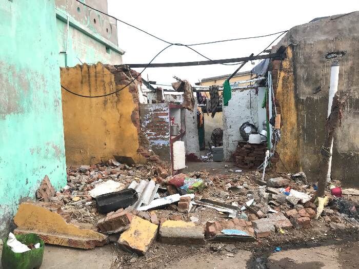Cyclone Fani left behind a trail of destruction and debris in Paintakota marine fishers slum in Puri. Pic: Nidhi Jamwal